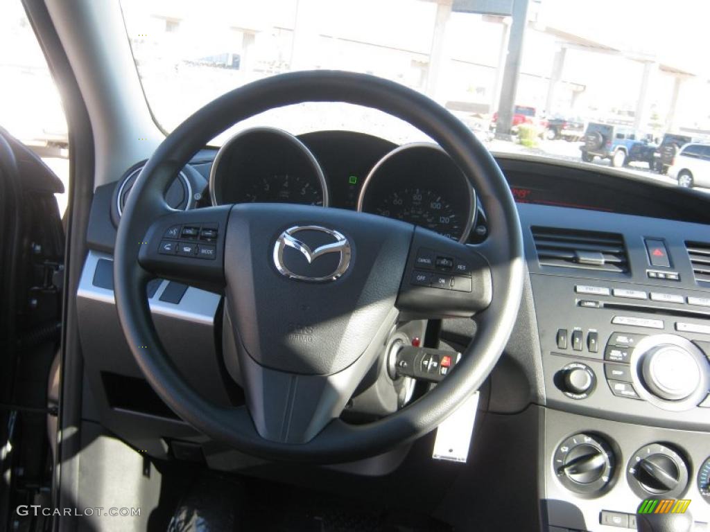 2011 Mazda MAZDA3 i Touring 4 Door Black Steering Wheel Photo #38512199