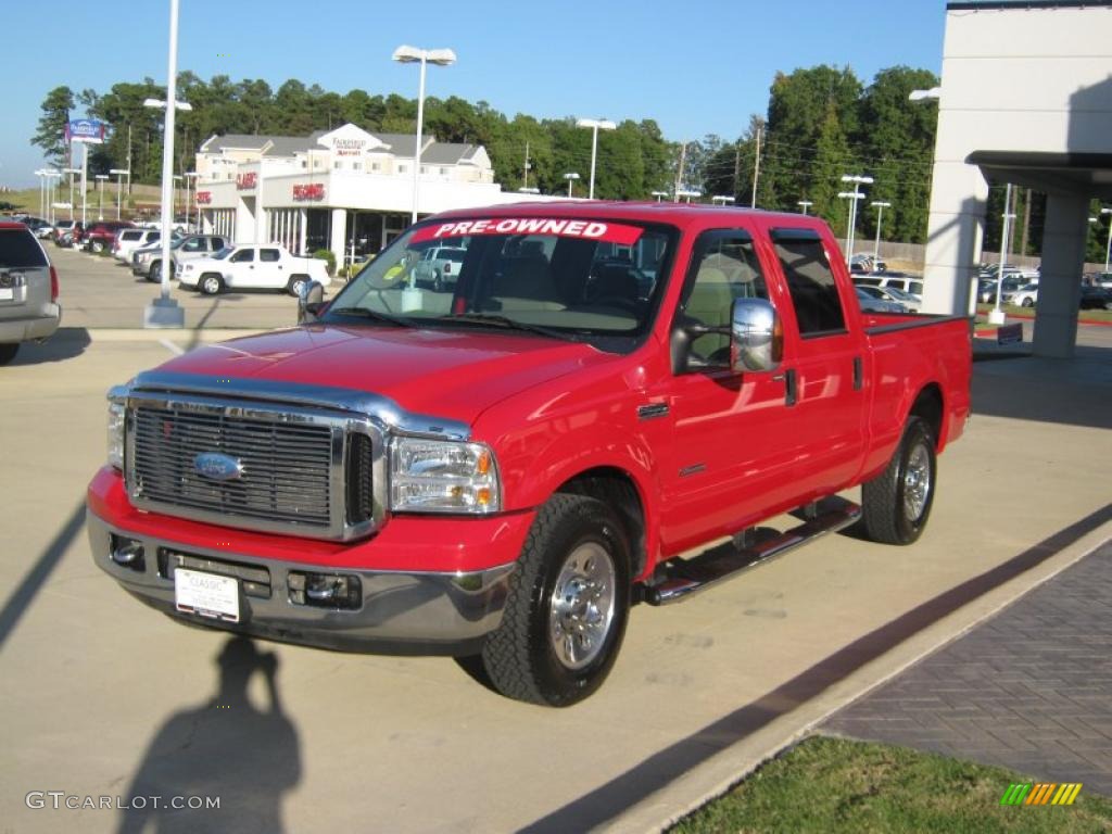 2007 F250 Super Duty XLT Crew Cab - Red Clearcoat / Tan photo #1