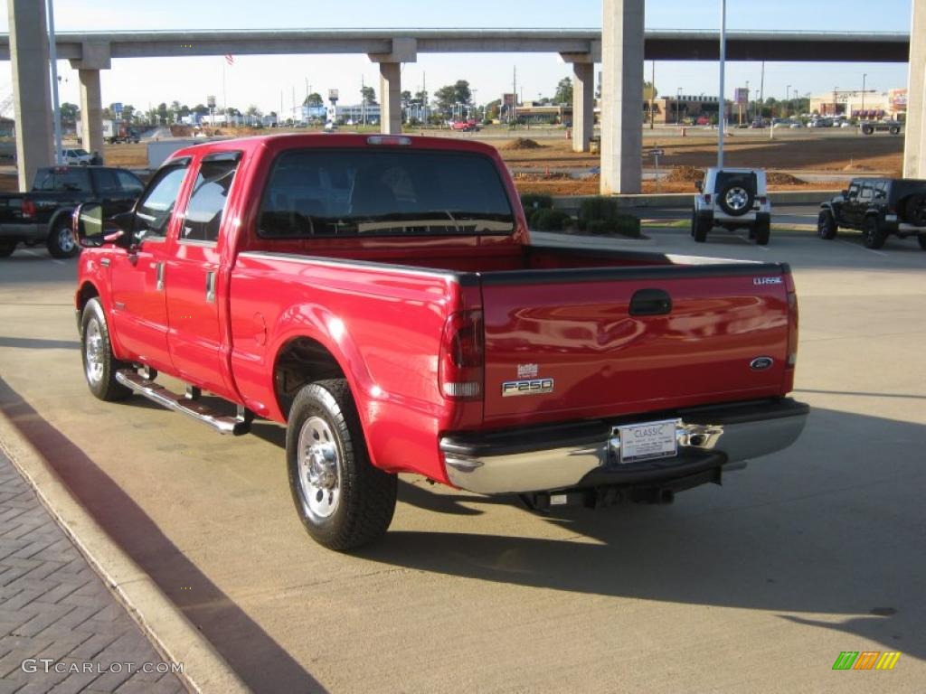 2007 F250 Super Duty XLT Crew Cab - Red Clearcoat / Tan photo #3