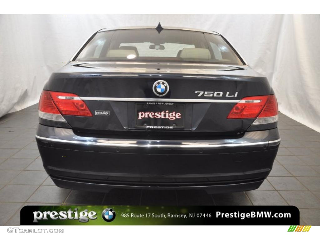 2008 7 Series 750Li Sedan - Monaco Blue Metallic / Cream Beige photo #3