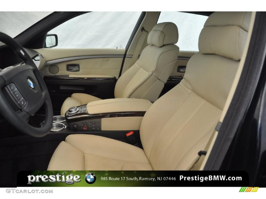 2008 7 Series 750Li Sedan - Monaco Blue Metallic / Cream Beige photo #12