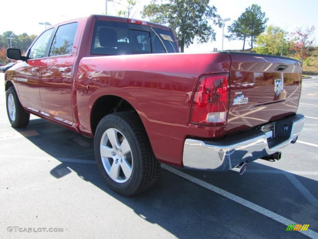 2011 Ram 1500 Big Horn Crew Cab - Deep Cherry Red Crystal Pearl / Dark Slate Gray/Medium Graystone photo #2