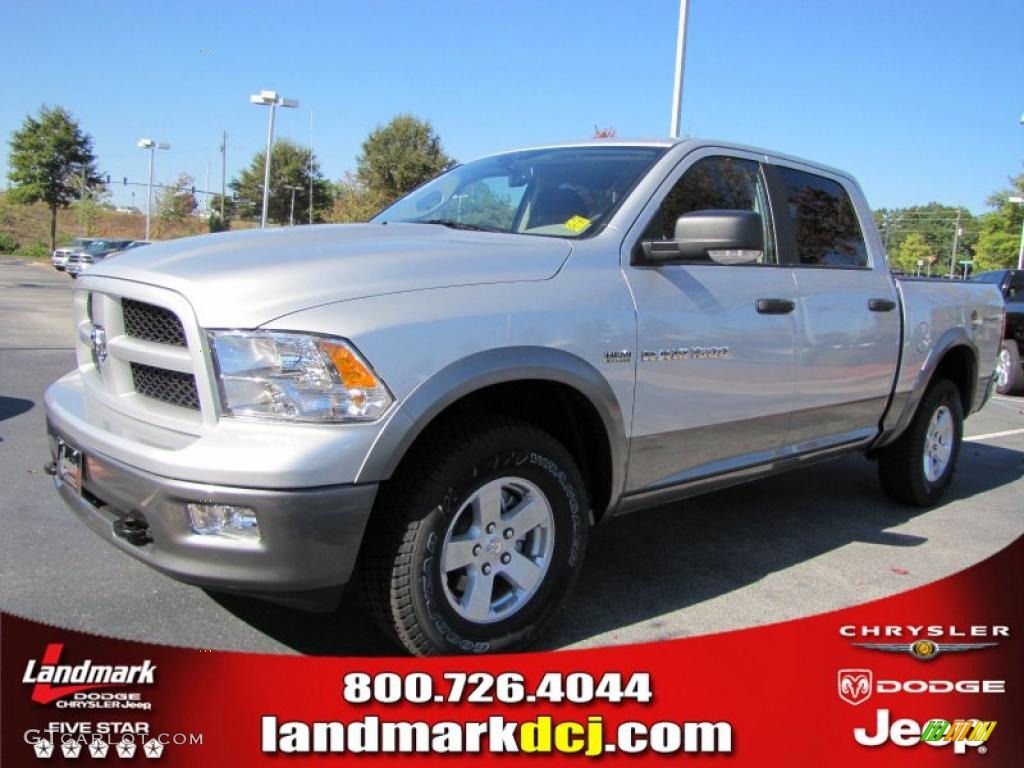 2011 Ram 1500 SLT Outdoorsman Crew Cab 4x4 - Bright Silver Metallic / Dark Slate Gray/Medium Graystone photo #1