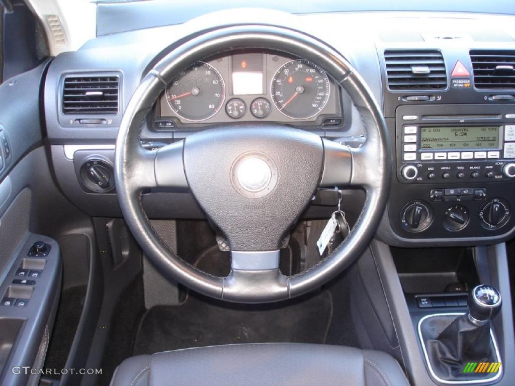 2008 Volkswagen Jetta Wolfsburg Edition Sedan Anthracite Black Steering Wheel Photo #38517355