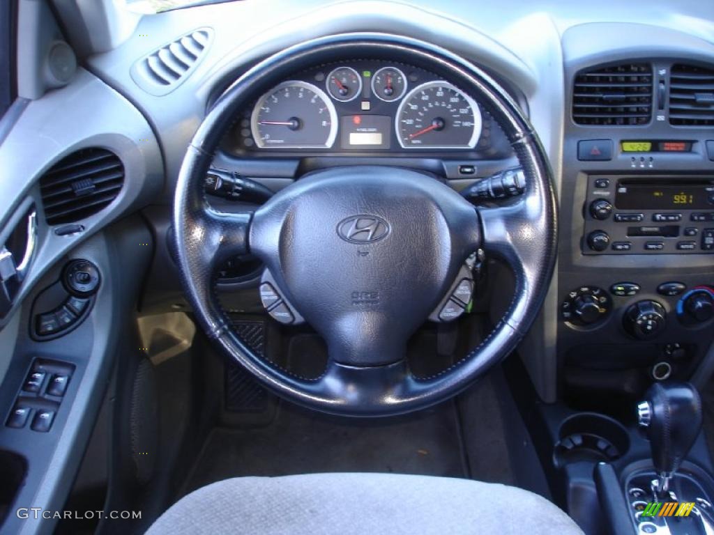 2005 Hyundai Santa Fe GLS Gray Steering Wheel Photo #38517583