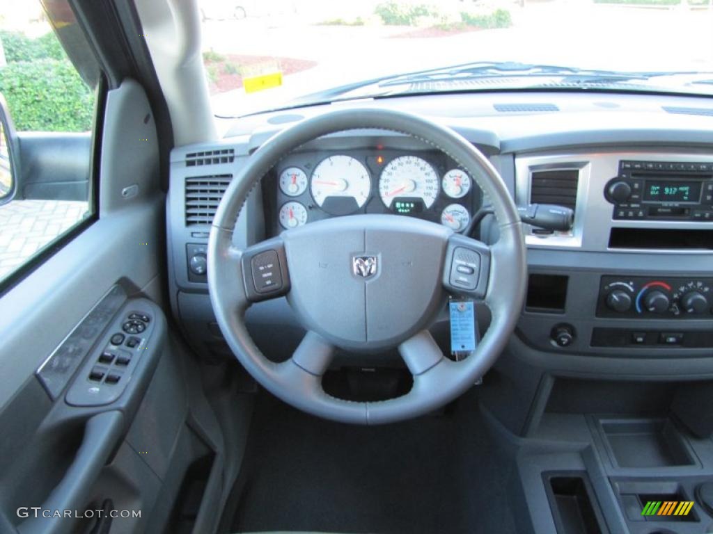 2007 Dodge Ram 3500 SLT Mega Cab Dually Medium Slate Gray Steering Wheel Photo #38520771