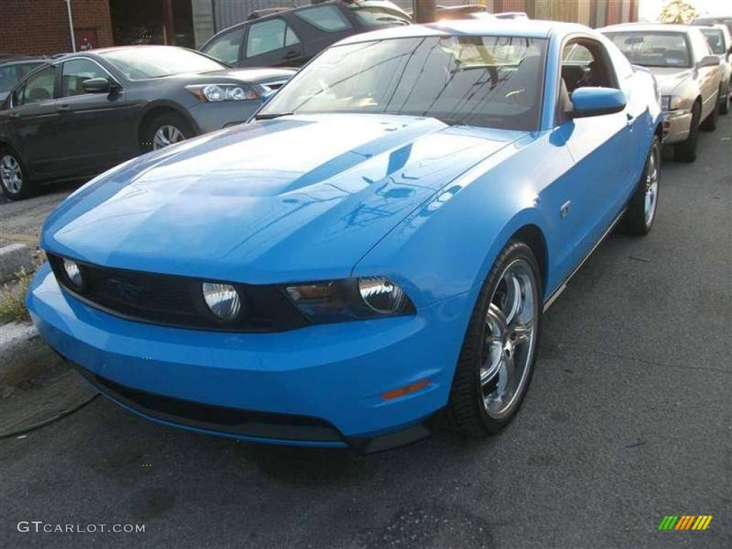 2010 Mustang GT Premium Coupe - Grabber Blue / Charcoal Black/Grabber Blue photo #1