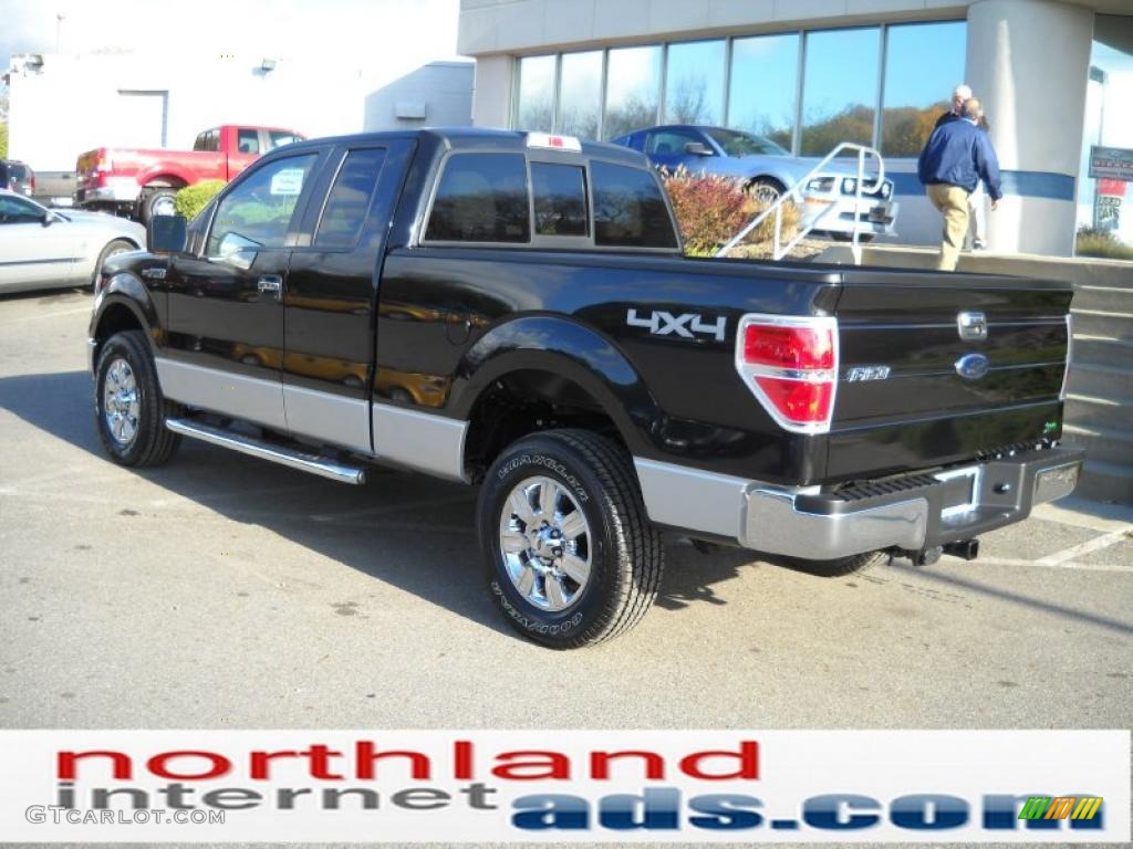 2010 F150 XLT SuperCab 4x4 - Tuxedo Black / Medium Stone photo #8