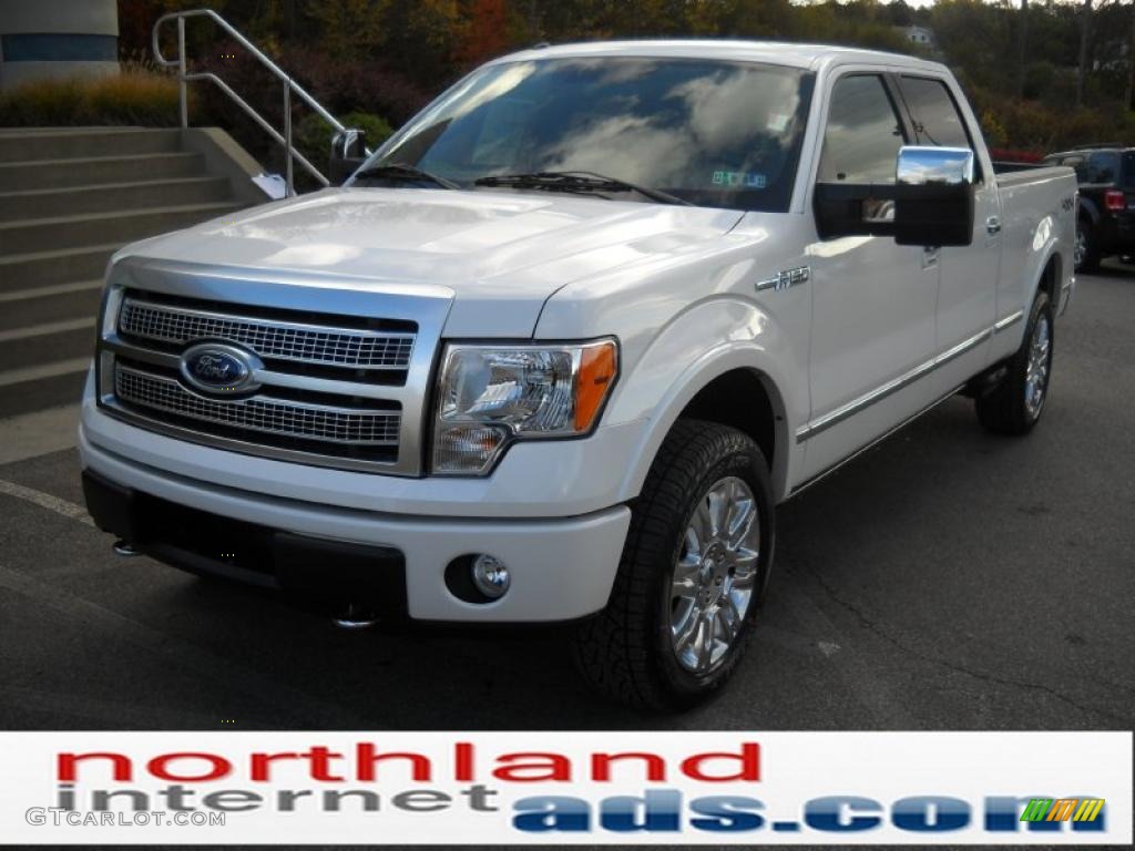 2010 F150 Platinum SuperCrew 4x4 - White Platinum Metallic Tri Coat / Sienna Brown Leather/Black photo #2