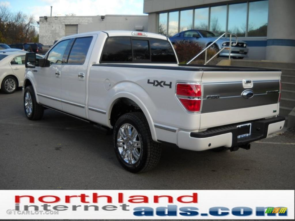 2010 F150 Platinum SuperCrew 4x4 - White Platinum Metallic Tri Coat / Sienna Brown Leather/Black photo #8