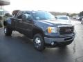 2011 Storm Gray Metallic GMC Sierra 3500HD SLT Crew Cab 4x4 Dually  photo #2