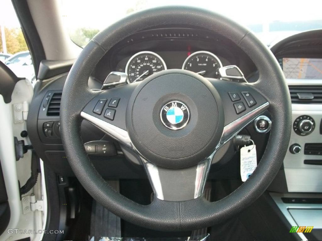2008 BMW 6 Series 650i Coupe Black Steering Wheel Photo #38531835