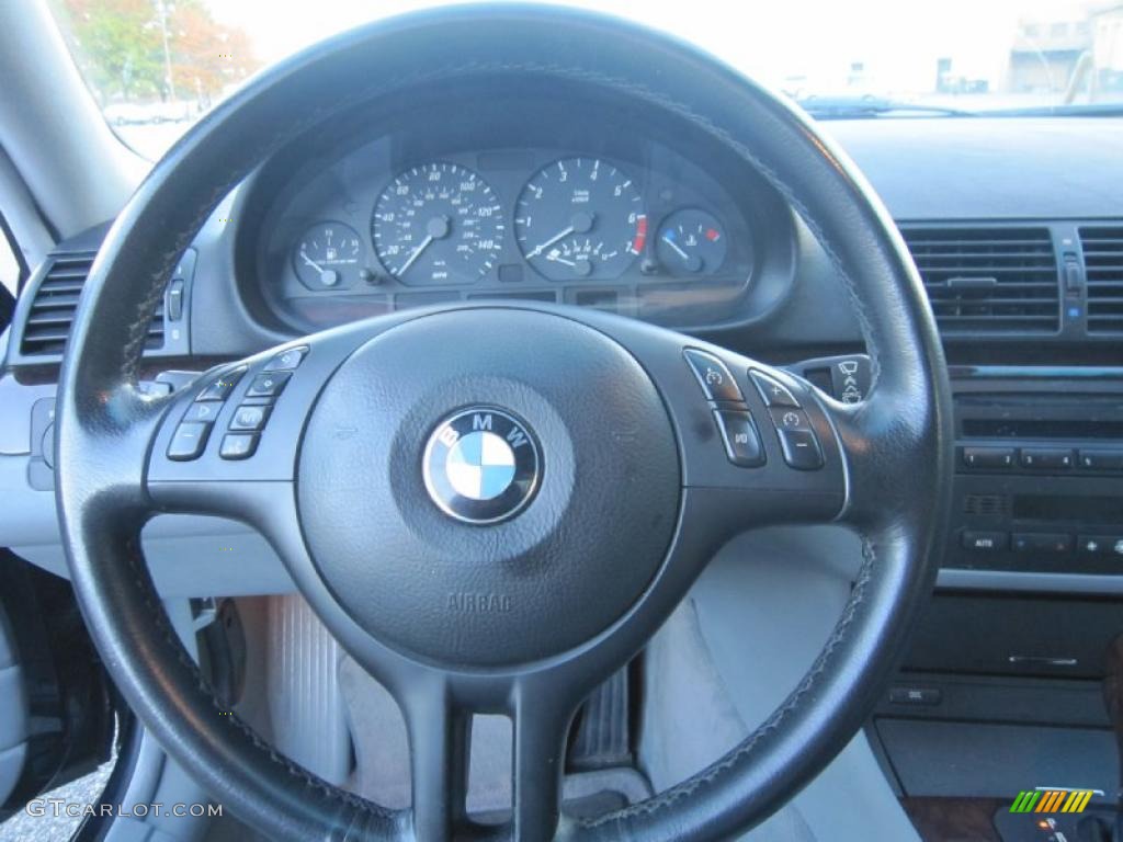 2003 BMW 3 Series 325i Coupe Grey Steering Wheel Photo #38537403