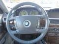 2003 BMW 7 Series Basalt Grey/Stone Green Interior Steering Wheel Photo