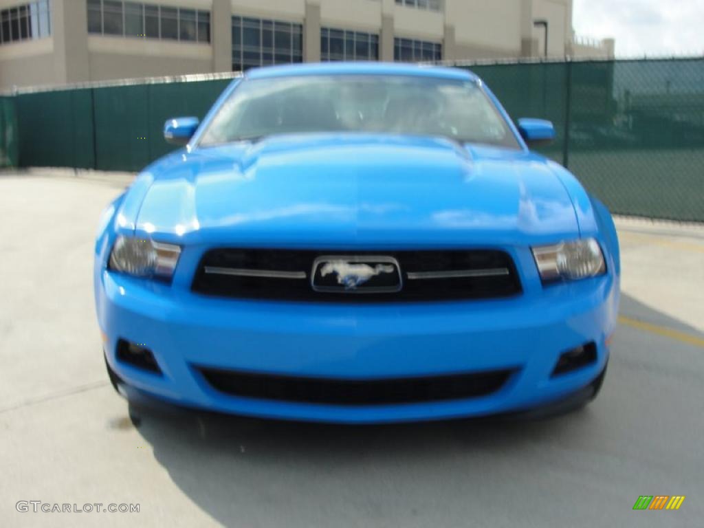 2011 Mustang V6 Premium Coupe - Grabber Blue / Charcoal Black photo #8