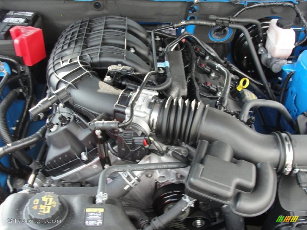 2011 Mustang V6 Premium Coupe - Grabber Blue / Charcoal Black photo #16