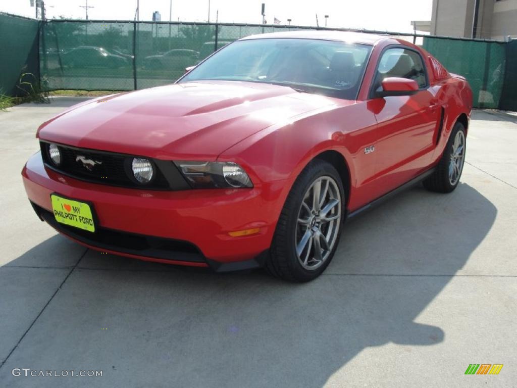 2011 Mustang GT Premium Coupe - Race Red / Stone photo #7