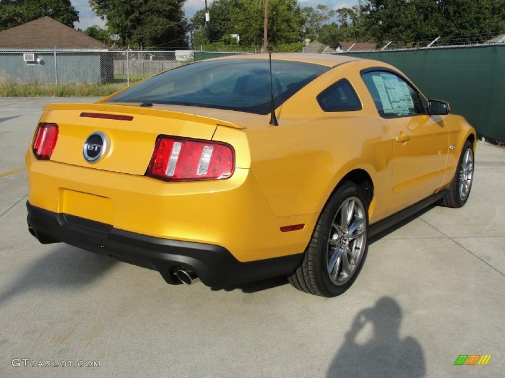 2011 Mustang GT Premium Coupe - Yellow Blaze Metallic Tri-coat / Charcoal Black photo #3