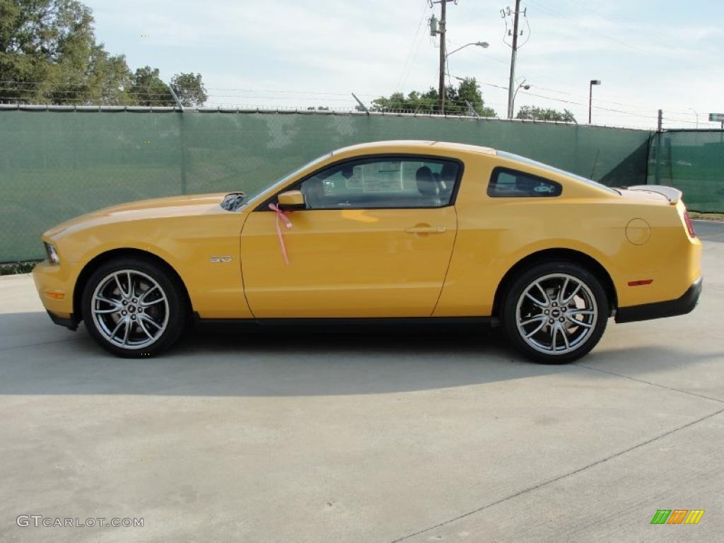 2011 Mustang GT Premium Coupe - Yellow Blaze Metallic Tri-coat / Charcoal Black photo #6