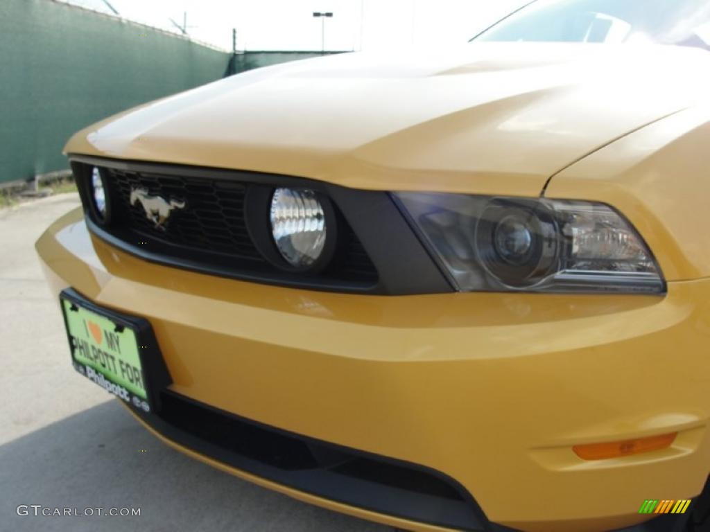 2011 Mustang GT Premium Coupe - Yellow Blaze Metallic Tri-coat / Charcoal Black photo #9