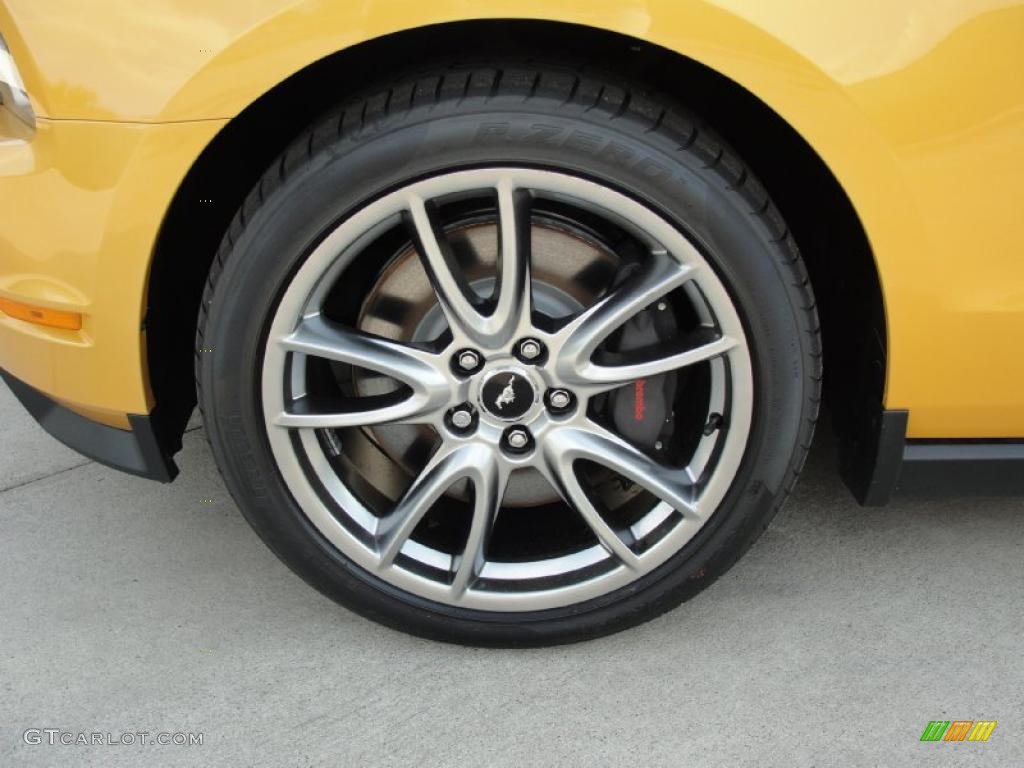 2011 Mustang GT Premium Coupe - Yellow Blaze Metallic Tri-coat / Charcoal Black photo #10