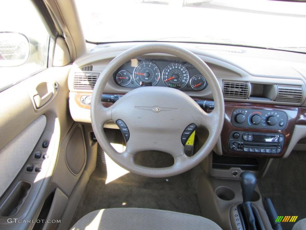 2002 Chrysler Sebring LX Sedan Sandstone Steering Wheel Photo #38540963