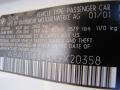 2001 BMW 5 Series 525i Sedan Info Tag