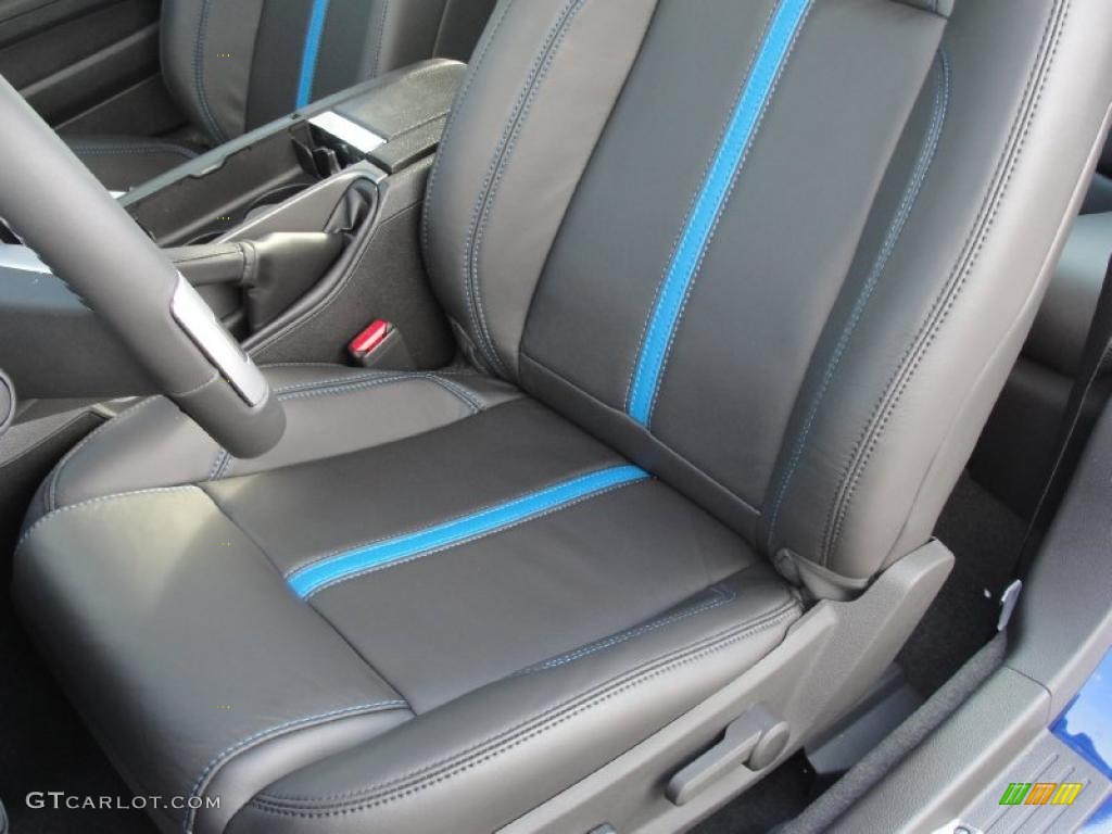 Charcoal Black/Grabber Blue Interior 2011 Ford Mustang GT Premium Coupe Photo #38541823