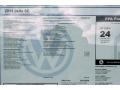 2011 Volkswagen Jetta SE Sedan Window Sticker