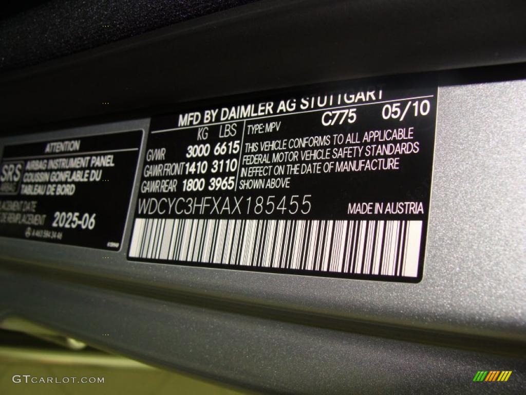 2010 G Color Code 775 for Iridium Silver Metallic Photo #38551825