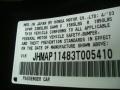 Info Tag of 2003 S2000 Roadster