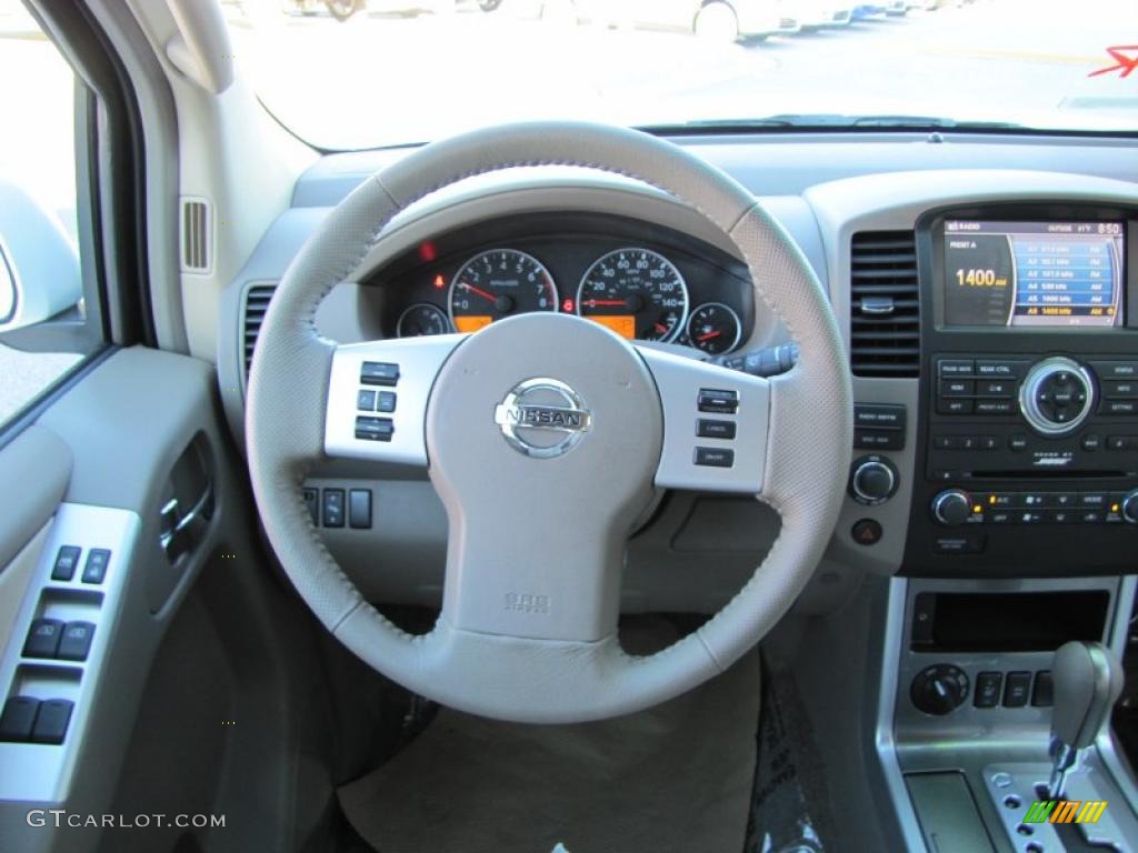 2011 Nissan Pathfinder Silver 4x4 Cafe Latte Steering Wheel Photo #38553177