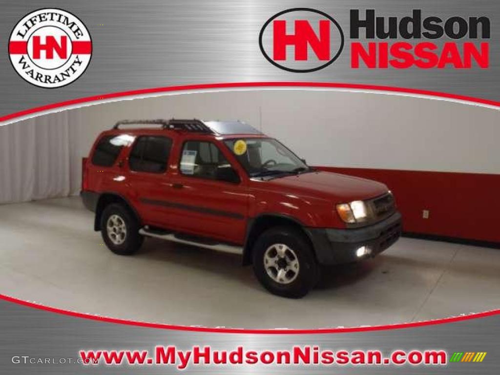 2001 Xterra XE V6 4x4 - Salsa Red Metallic / Sage photo #1