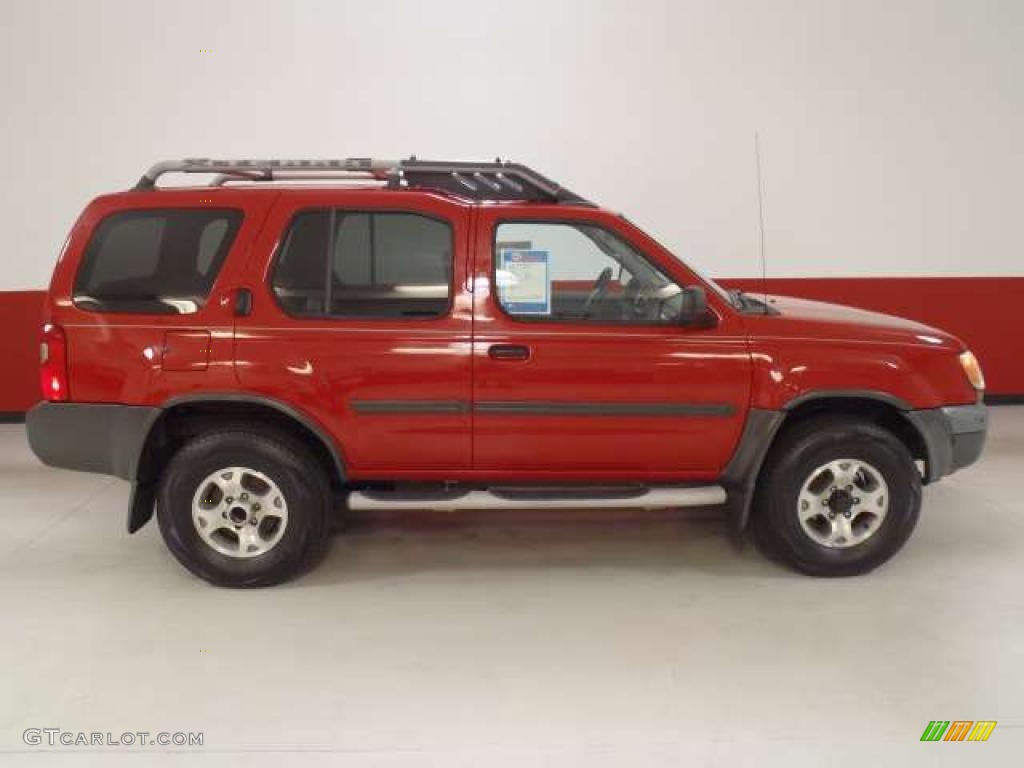 2001 Xterra XE V6 4x4 - Salsa Red Metallic / Sage photo #3