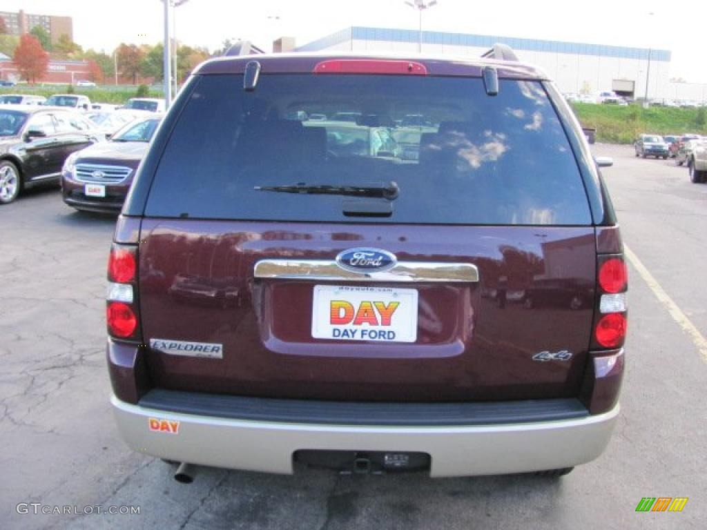 2008 Explorer Eddie Bauer 4x4 - Dark Cherry Metallic / Camel photo #6