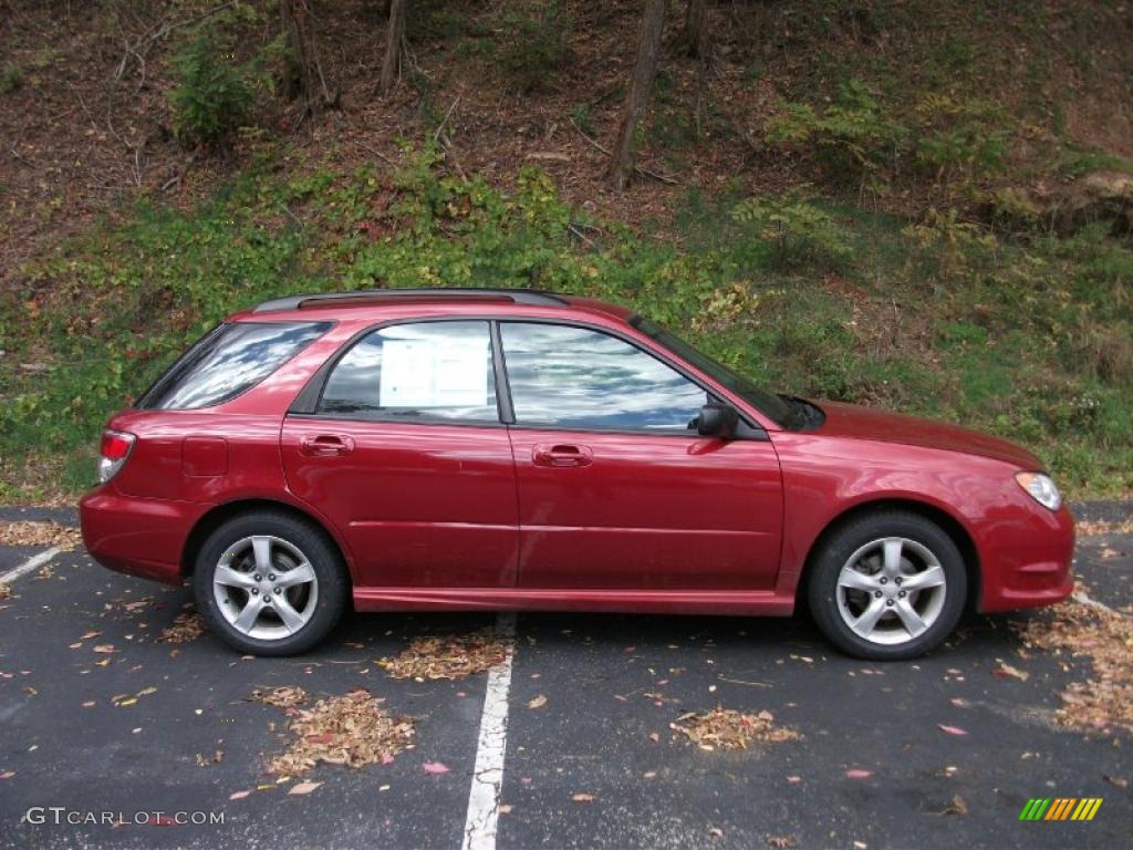 2007 Impreza 2.5i Wagon - Garnet Red Pearl / Anthracite Black photo #4