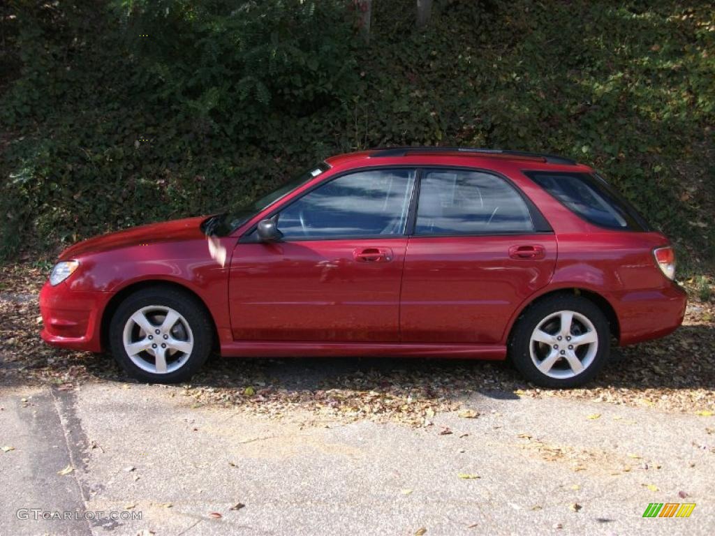 2007 Impreza 2.5i Wagon - Garnet Red Pearl / Anthracite Black photo #14