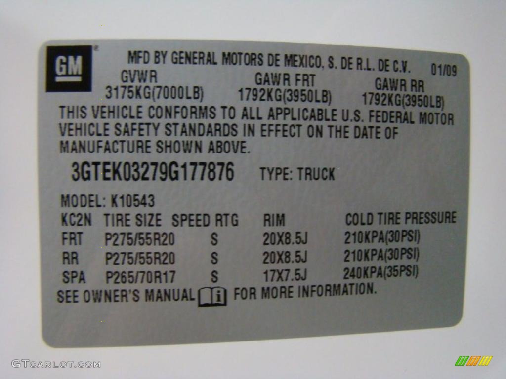 2009 GMC Sierra 1500 Denali Crew Cab AWD Info Tag Photo #38564041