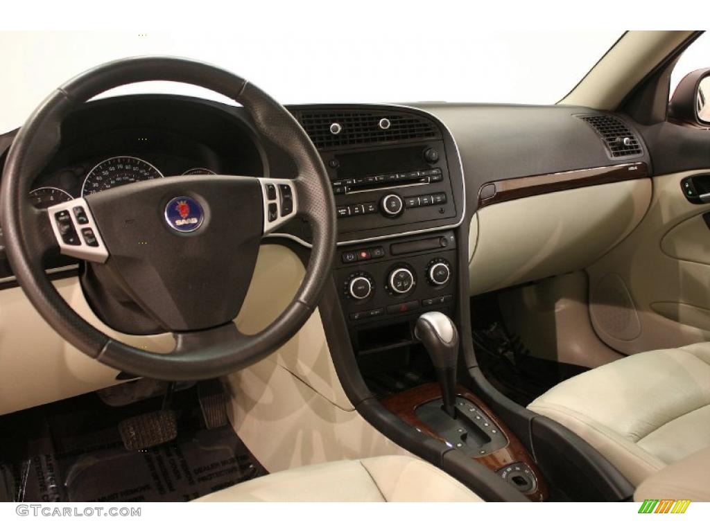 2008 Saab 9-3 2.0T Sport Sedan Parchment Dashboard Photo #38567637