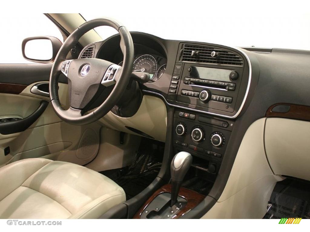 2008 Saab 9-3 2.0T Sport Sedan Parchment Dashboard Photo #38567769