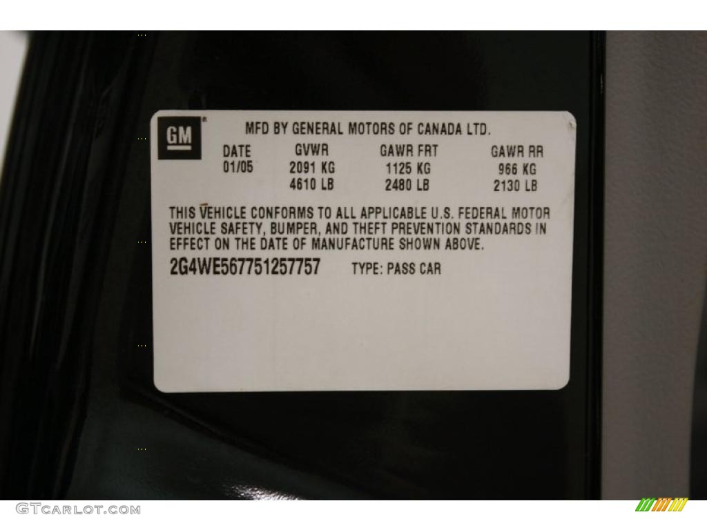 2005 Buick LaCrosse CXS Info Tag Photo #38568789