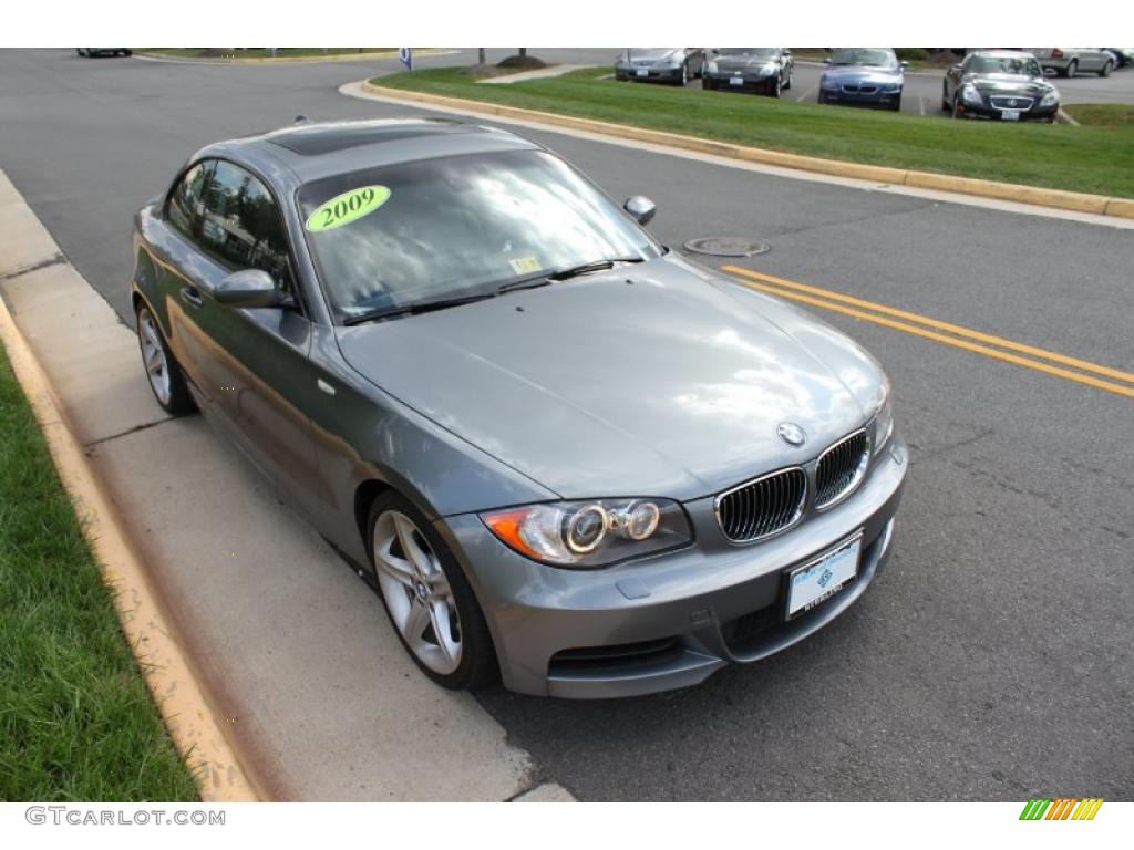 2009 1 Series 135i Coupe - Space Grey Metallic / Black photo #8