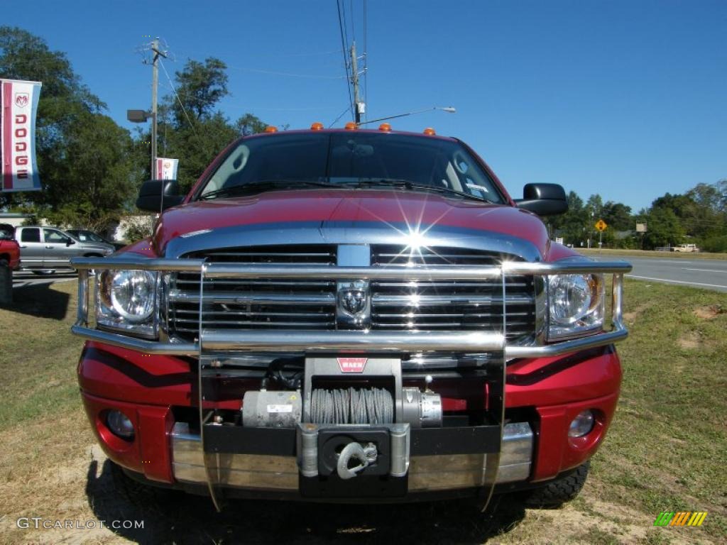 2008 Ram 3500 Laramie Mega Cab 4x4 - Inferno Red Crystal Pearl / Medium Slate Gray photo #8