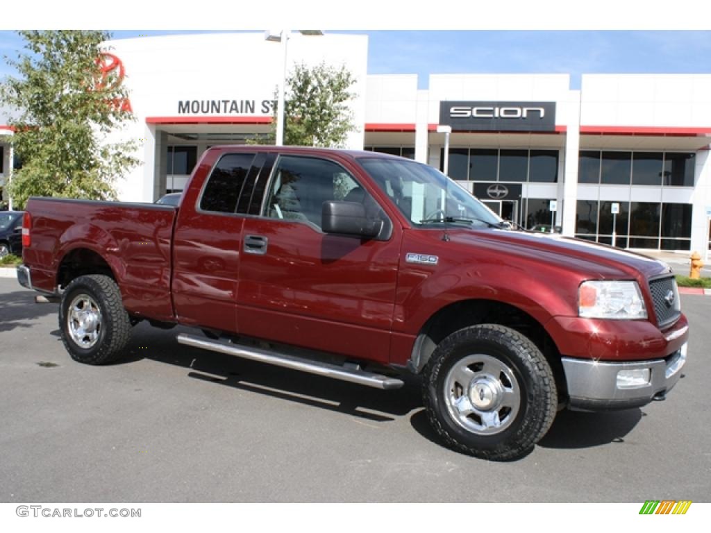 2004 F150 XLT SuperCab 4x4 - Dark Toreador Red Metallic / Dark Flint photo #1