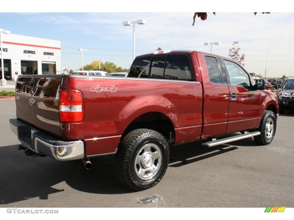 2004 F150 XLT SuperCab 4x4 - Dark Toreador Red Metallic / Dark Flint photo #2