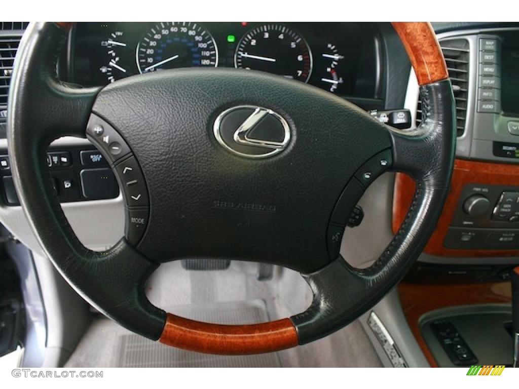 2004 Lexus LX 470 Gray Steering Wheel Photo #38578972