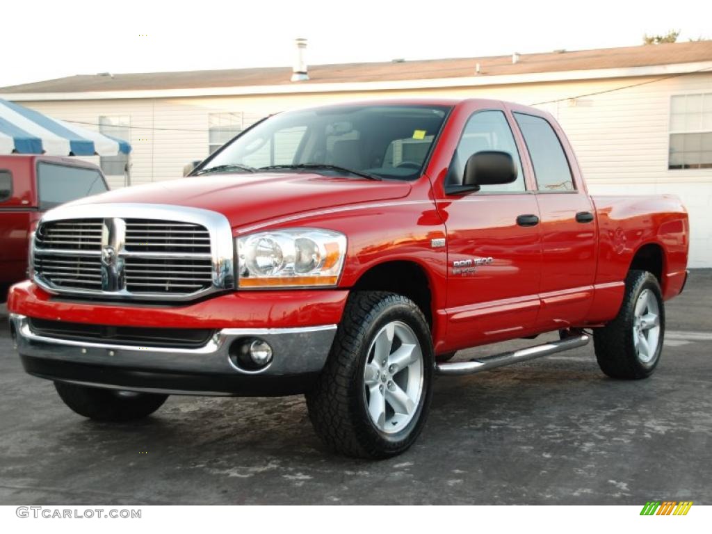 2006 Ram 1500 Big Horn Edition Quad Cab 4x4 - Flame Red / Medium Slate Gray photo #1