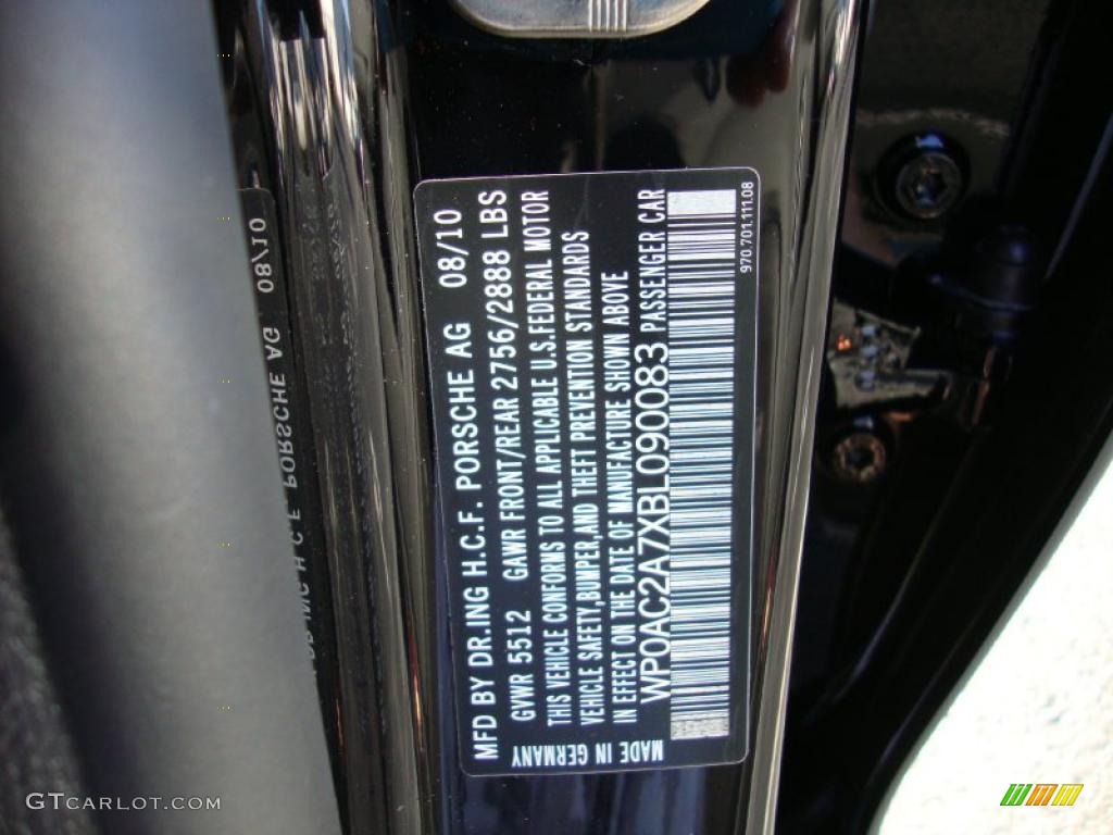 2011 Porsche Panamera Turbo Info Tag Photo #38583828