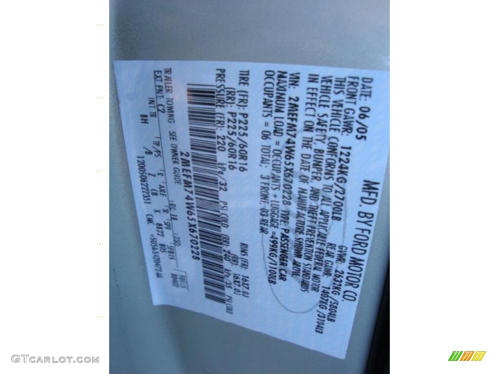 2005 Grand Marquis Color Code C2 for Gold Ash Metallic Photo #38586281