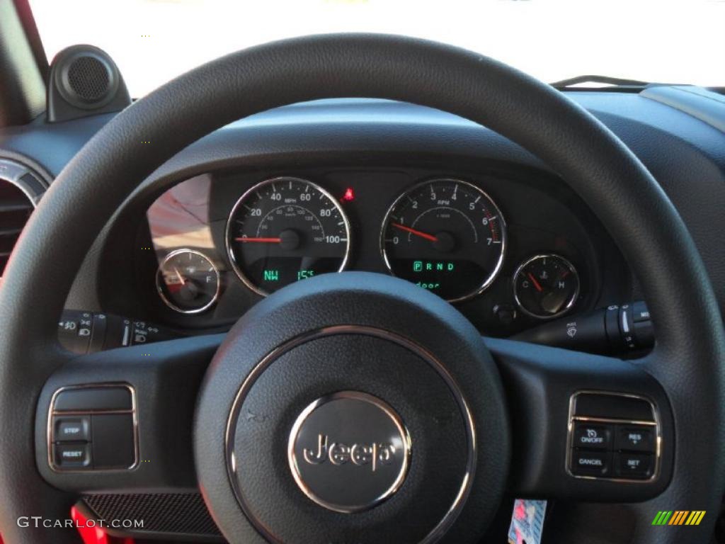 2011 Jeep Wrangler Sport 4x4 Black Steering Wheel Photo #38588281